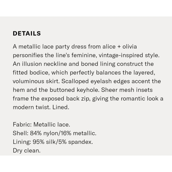 Alice + Olivia metallic lace dress - Picture 8 of 8